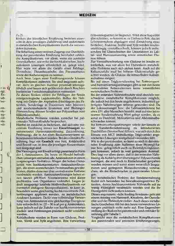 Vorschauseite 2: Vorteile und Nachteile der Enteralen Sondenernährung gegenüber der parenteralen Ernährung