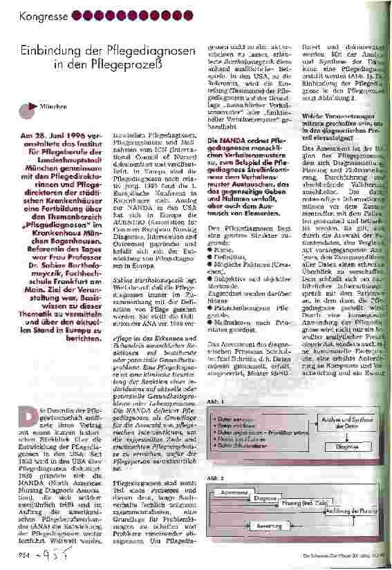 Vorschauseite 1: Einbindung der Pflegediagnosen in den Pfegeprozeß