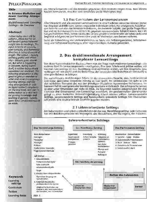 Vorschauseite 2: Zwischen Vermittlung und neueren LernarrangementsMehrdimensionale Lernsettings im Überblick
