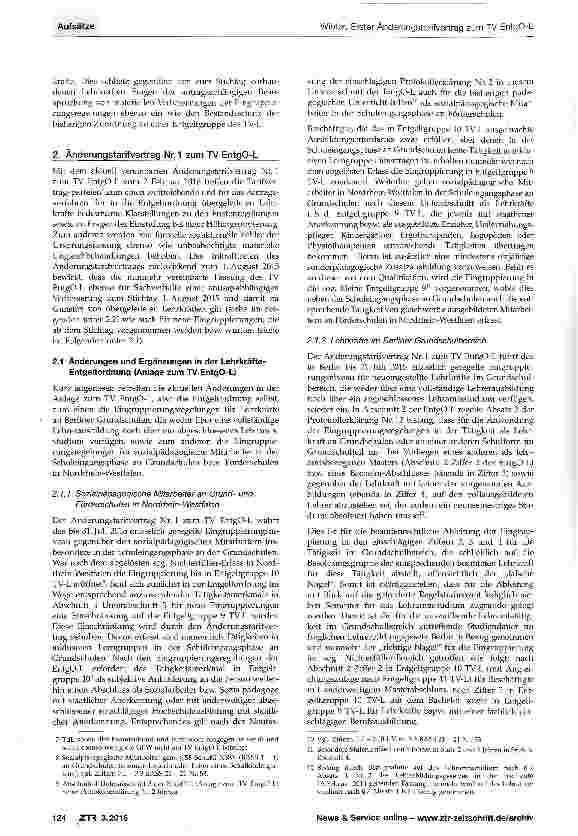 Vorschauseite 2: Erster Änderungstarifvertrag zum TV EntgO-L und Praxisfragen zur Überleitung in die Lehrkräfte-Entgeltordnung