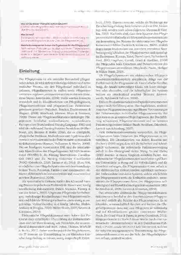 Vorschauseite 2: Unterstützung des Pflegeprozesses durch die elektronische Pflegeprozessdokumentation (UEPD)