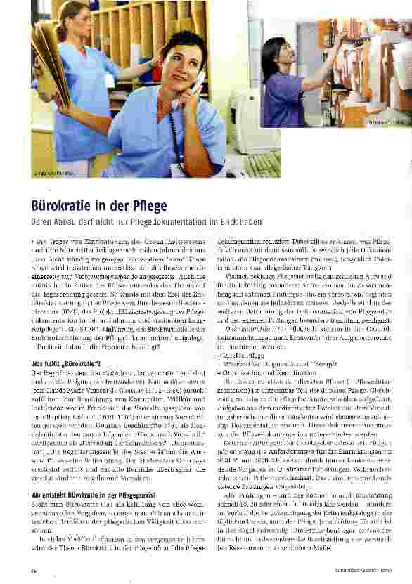 Vorschauseite 1: Bürokratie in der Pflege
