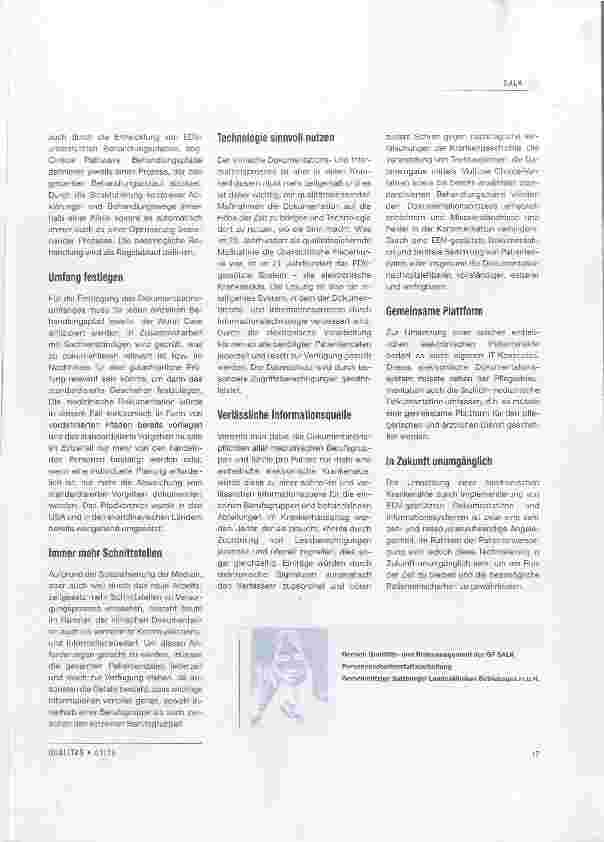 Vorschauseite 2: Die elektronische Krankenakte sie darf nicht bloß Vision bleiben!