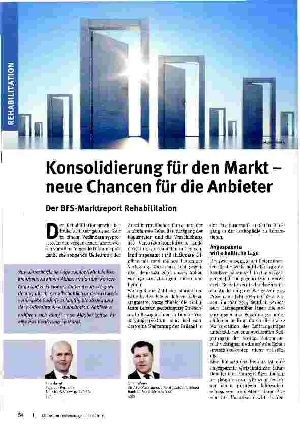 Vorschauseite 1: Konsolidierung für den Markt neue Chancen für die Anbieter