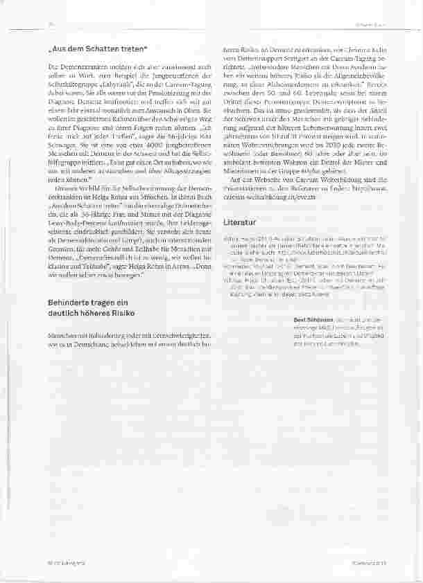 Vorschauseite 2: „Schämt euch nicht! “ Tagung: Inklusion und Teiihabe (13. 04. 2016), Careum Aarau