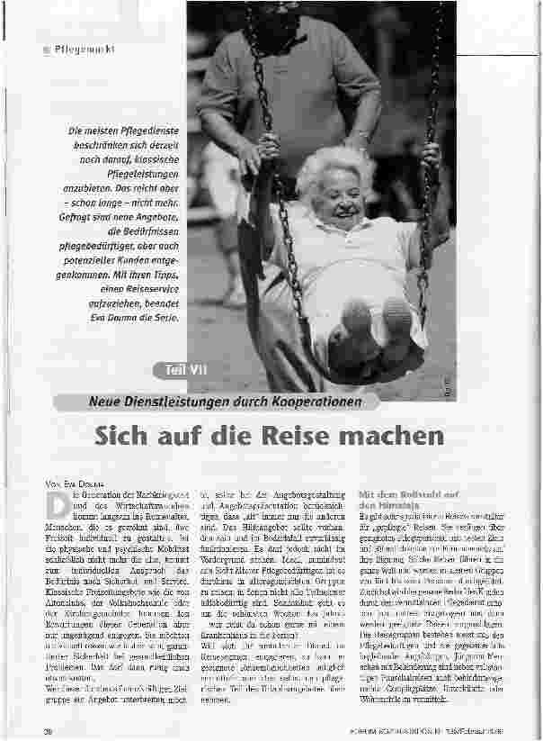 Vorschauseite 1: Dienstleistungen durch KooperationenSich auf die Reise machen