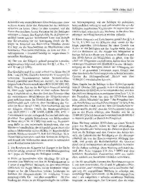 Vorschauseite 6: Verkürzter Versorgungsweg und Beteiligung des HNO-Arztes an Hörgeräteakustikbetrieb über Aktienbesitz