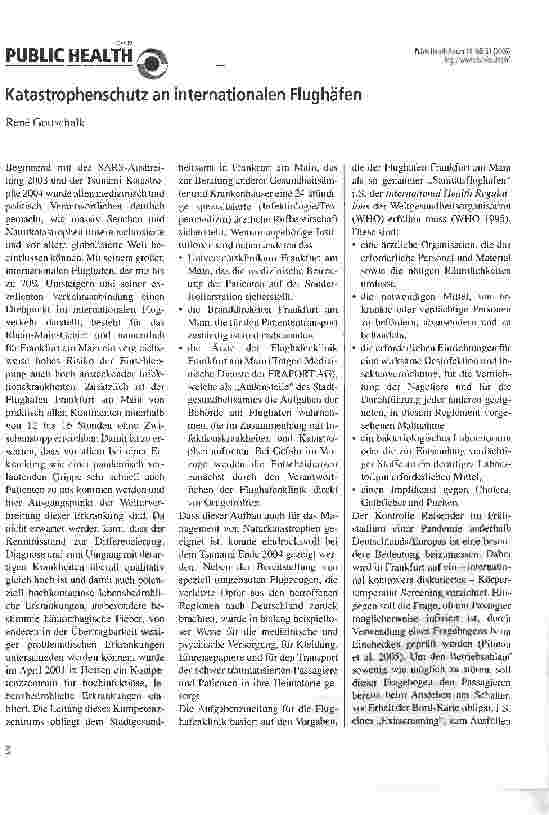 Vorschauseite 1: Katastrophenschutz an internationalen Flughäfen