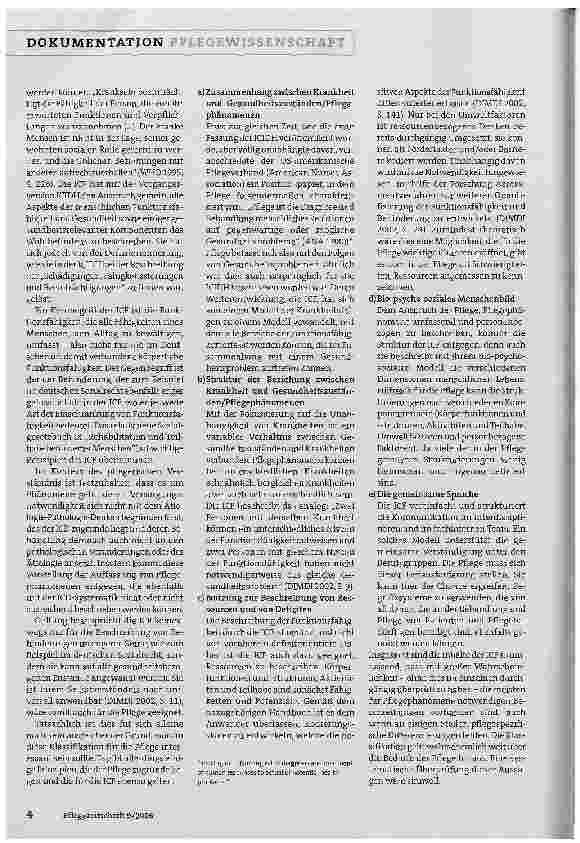 Vorschauseite 3: Entwicklung und Anwendung der ICF aus der Perspektive der Pflege - Positionspapier der deutschsprachigen Arbeitsgruppe ICF und Pflege