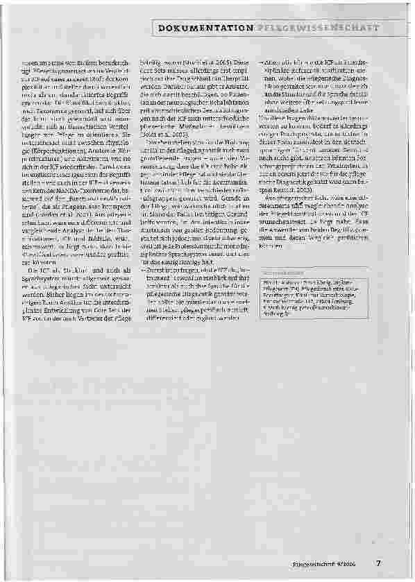 Vorschauseite 6: Entwicklung und Anwendung der ICF aus der Perspektive der Pflege - Positionspapier der deutschsprachigen Arbeitsgruppe ICF und Pflege
