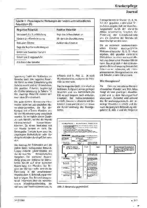 Vorschauseite 2: Über die Anwendung gepulster elektrischer Stimulation bei der Therapie von Dekubitalulcera