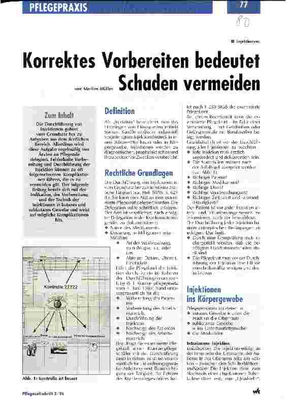Vorschauseite 1: Korrektes Vorbereiten bedeutet Schaden vermeiden