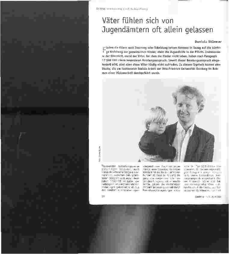 Vorschauseite 1: Väter fühlen sich von Jugendämtern oft allein gelassen