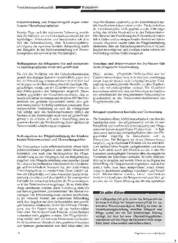 Vorschauseite 2: Die unterlassene Thromboseprophylaxe undder insolvente Belegarzt