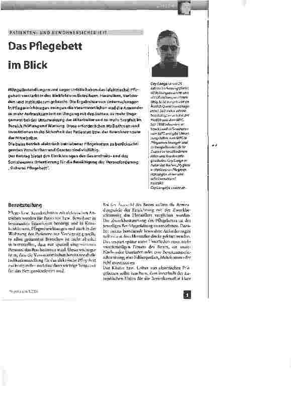 Vorschauseite 1: Das Pflegebett im Blick