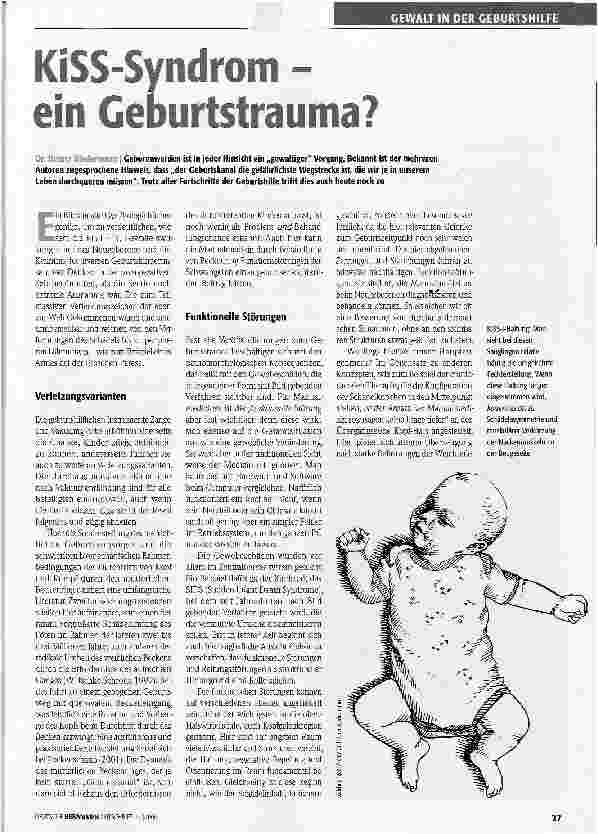 Vorschauseite 1: Kiss-Syndrom - ein Geburtstrauma?