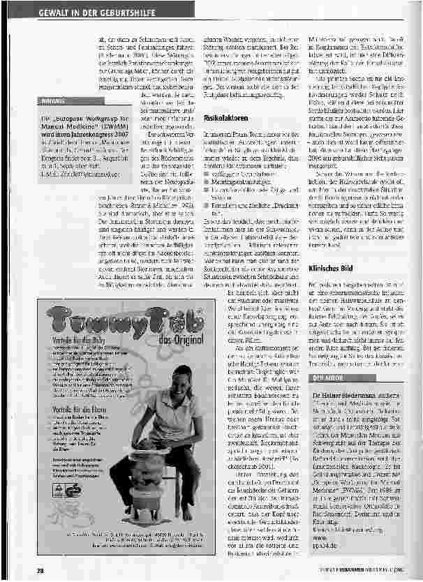 Vorschauseite 2: Kiss-Syndrom - ein Geburtstrauma?