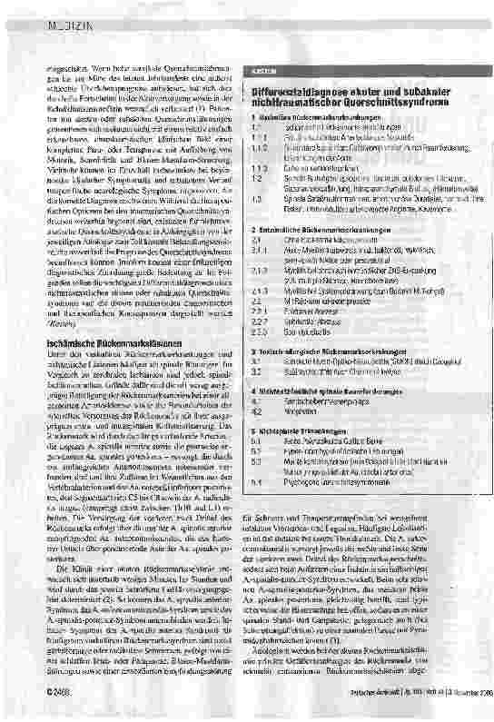 Vorschauseite 2: Differenzialdiagnose der akuten und subakuten nichttraumatischen Querschnittslähmungen