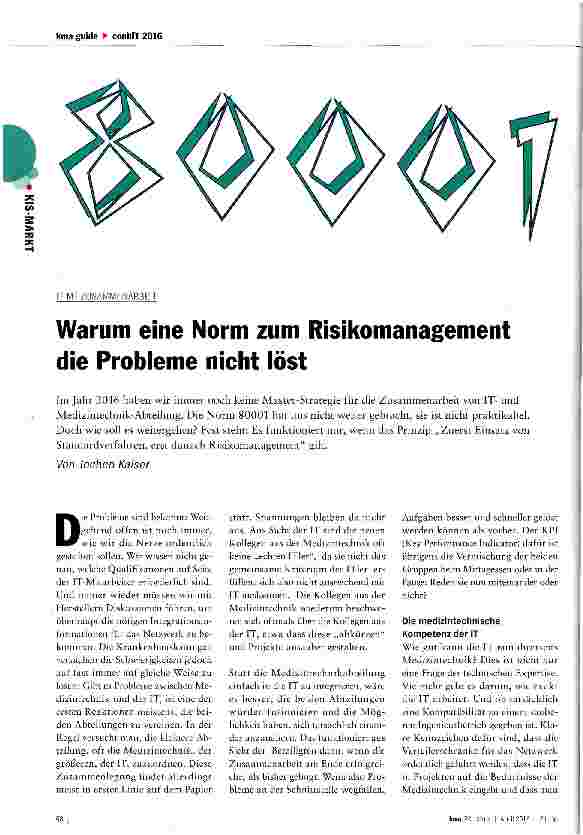 Vorschauseite 1: Warum eine Norm zum Risikomanagement die Probleme nicht löst