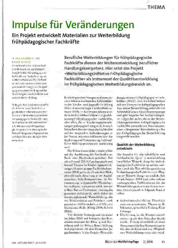 Vorschauseite 1: Impulse für Veränderungen