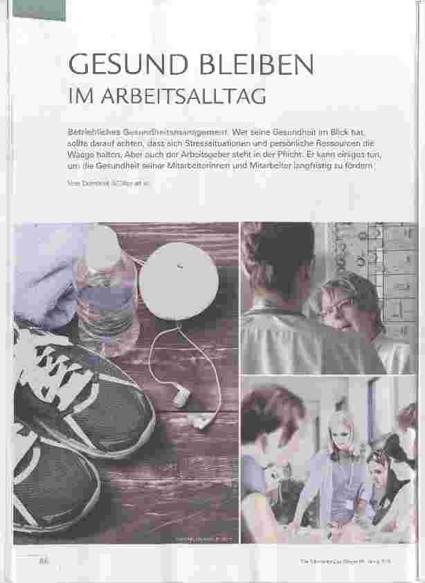 Vorschauseite 1: GESUND BLEIBEN IM ARBEITSALLTAG