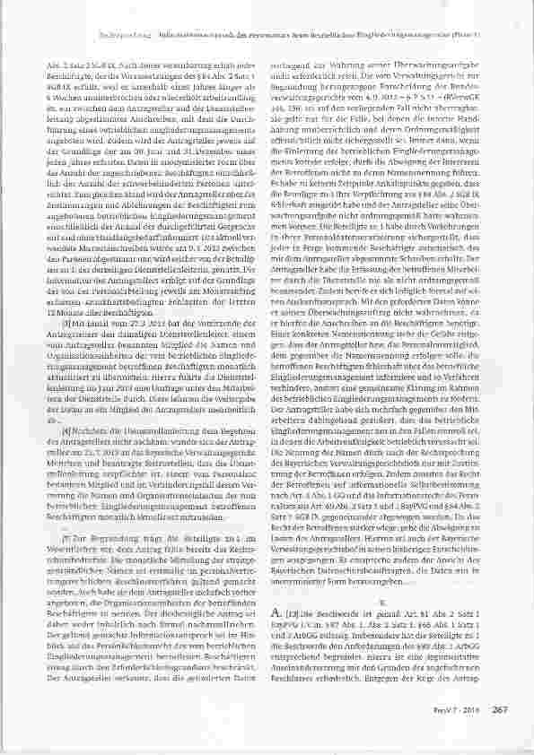 Vorschauseite 2: Informationsanspruch des Personalrats beim Betrieblichen Eingliederungsmanagement (Phase 1)