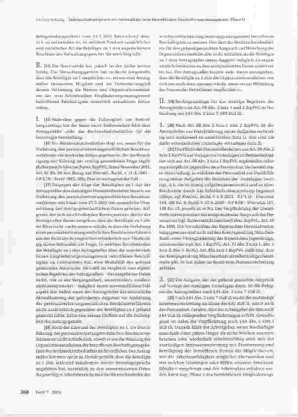 Vorschauseite 3: Informationsanspruch des Personalrats beim Betrieblichen Eingliederungsmanagement (Phase 1)