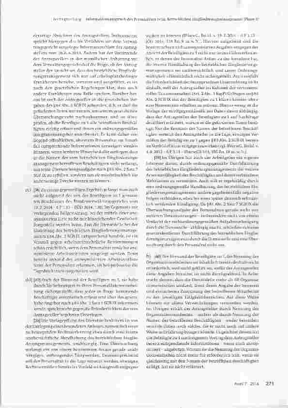Vorschauseite 6: Informationsanspruch des Personalrats beim Betrieblichen Eingliederungsmanagement (Phase 1)