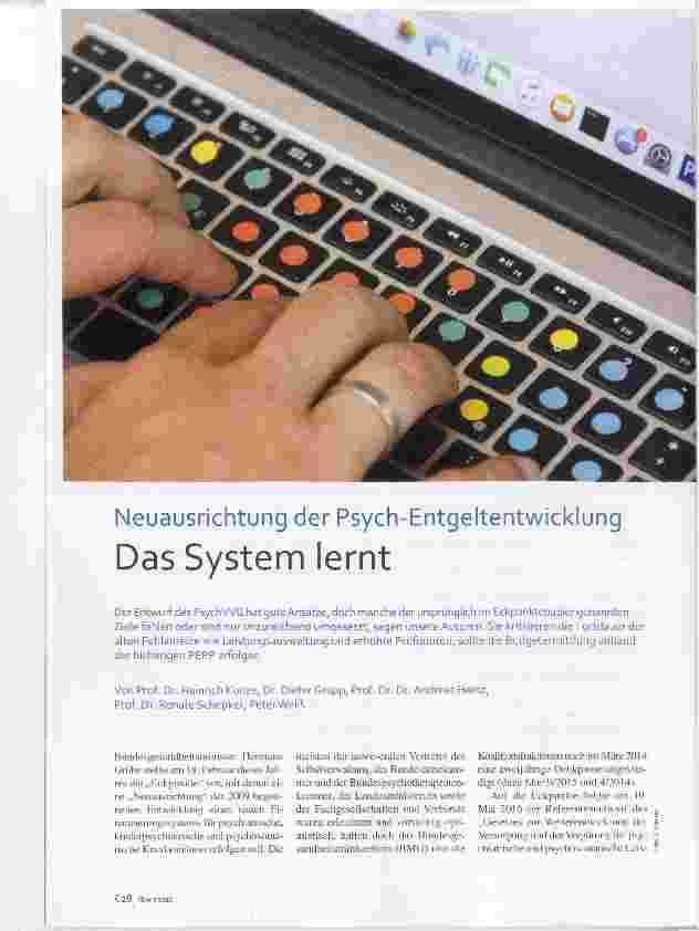 Vorschauseite 1: Neuausrichtung der Psych-Entgeltentwicklung Das System lernt