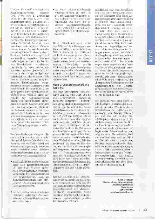 Vorschauseite 2: Nachforderung von Krankenhausvergütung