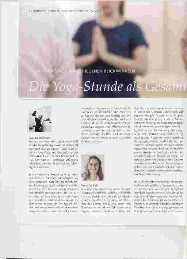 Vorschauseite 1: Die Yoga-Stunde als Gesamtkunstwerk