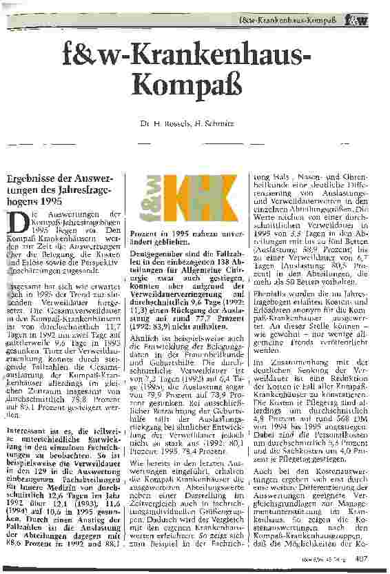 Vorschauseite 1: f & w - Krankenhaus-Kompaß