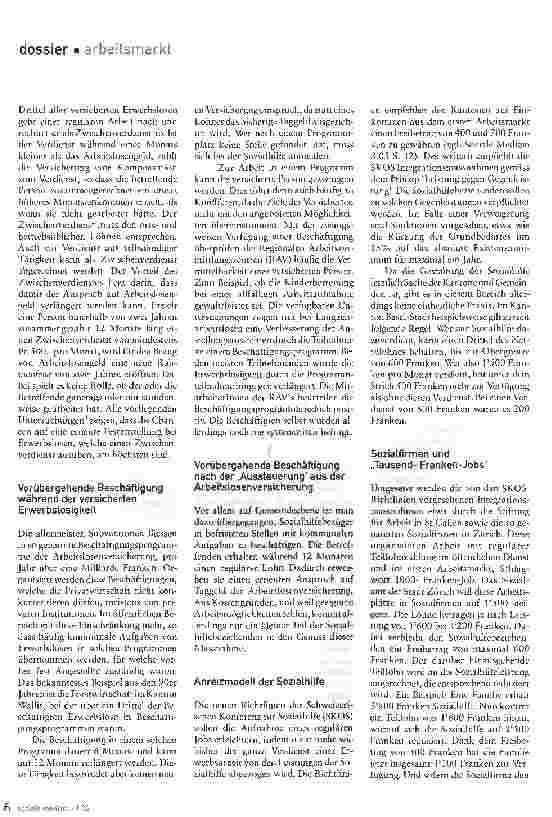 Vorschauseite 2: Der dornenvolle Abschied von der VollbeschäftigungDie verschiedenen Modelle zur Absicherung der Erwerbslosigkeit