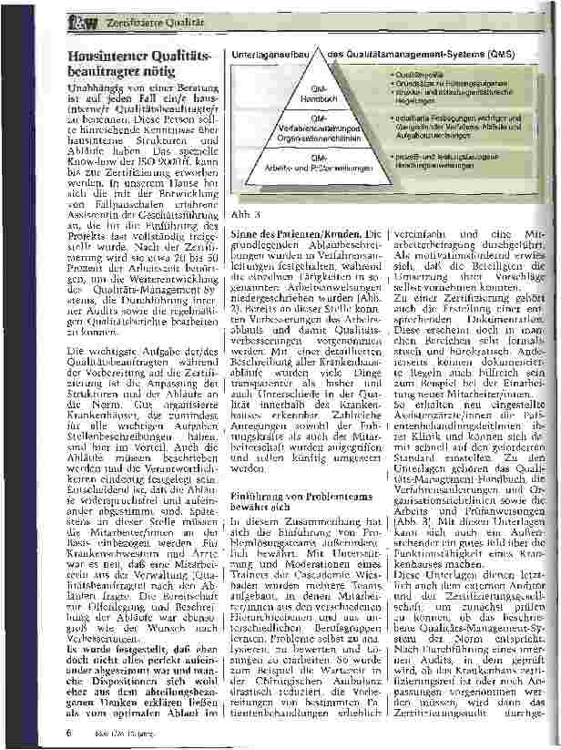 Vorschauseite 4: Zertifizierte Qualität St. Josefs-Hospital Wiesbaden als erstes Krankenhaus in Deutschland zertifiziert Die Einfürhung eines Qualitäts-Management-Systems nach der ISO 9001