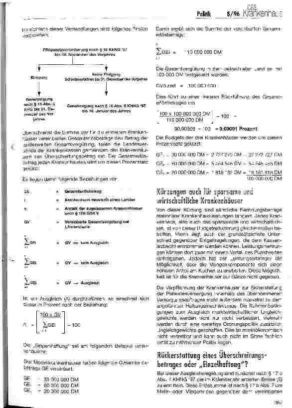 Vorschauseite 2: Ende oder Wende im Krankenhausbereich? Gesamtvergütungen und Gesamterlöse nach dem KHNG 1997 - eine kritische Analyse
