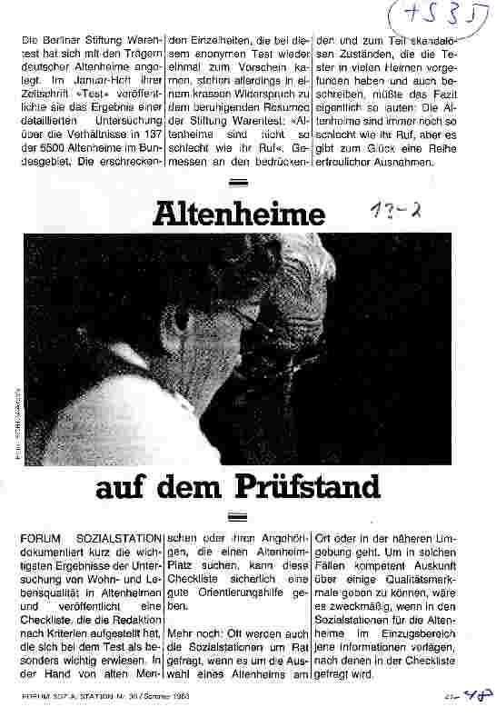 Vorschauseite 1: Altenheime auf dem Prüfstand