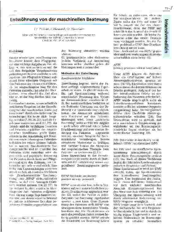 Vorschauseite 1: Entwöhnung von der maschinellen Beatmung