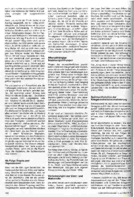 Vorschauseite 2: Der Krieg, die Folgen und kein Ende Kriegskindheitstraumatisierung
