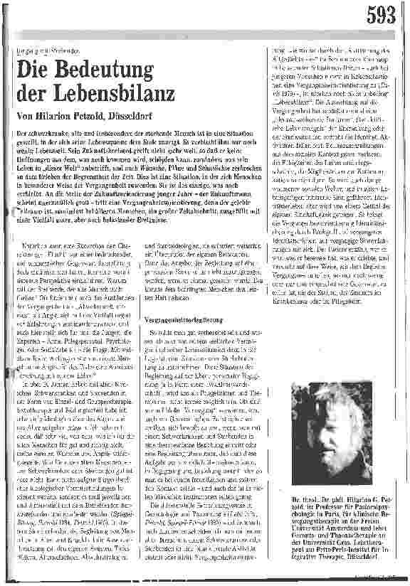 Vorschauseite 1: Die Bedeutung der Lebensbilanz