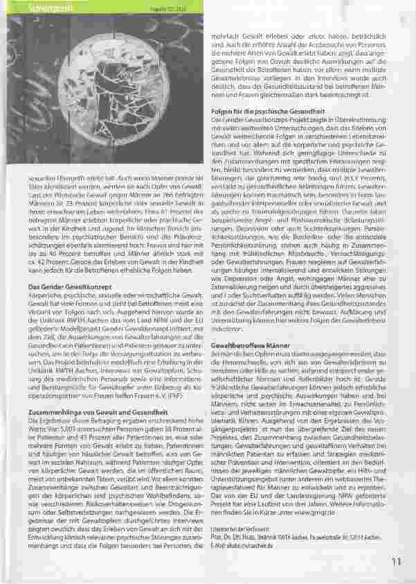 Vorschauseite 2: Gewalt - und die Folgen auf den einzelnen Menschen