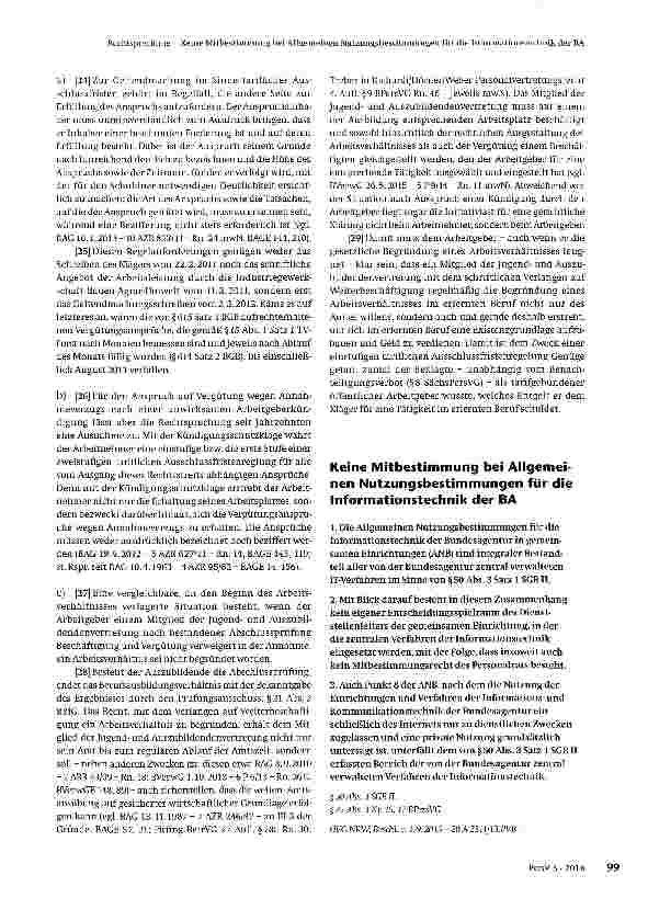 Vorschauseite 1: Keine Mitbestimmung bei Allgemeinen Nutzungsbestimmungen für die Informationstechnik der BA