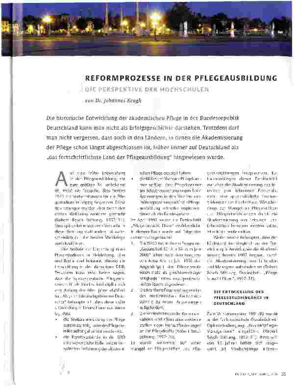 Vorschauseite 1: REFORMPROZESSE IN DER PFLEGEAUSBILDUNG