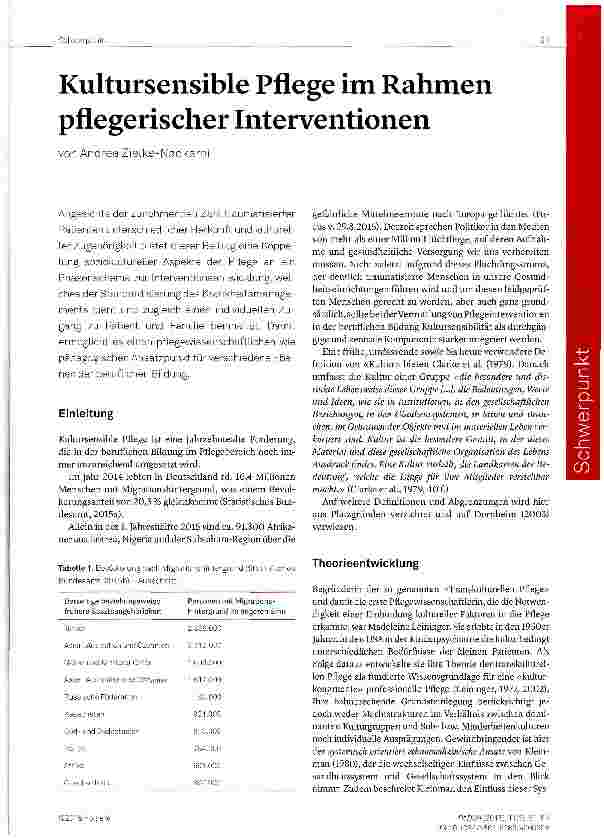 Vorschauseite 1: Kultursensible Pflege im Rahmen pflegerischer Interventionen