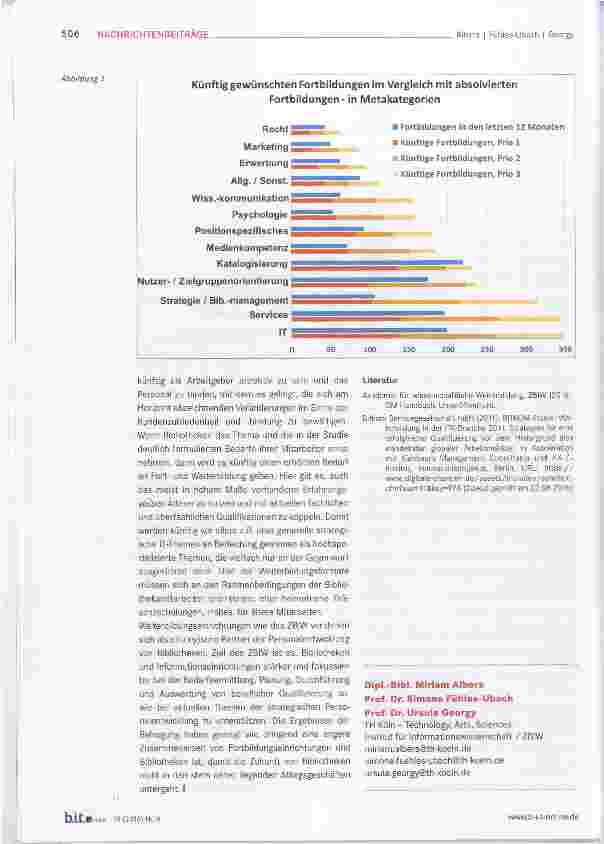 Vorschauseite 5: ZBIW-Studie 2016 Fortbilden, aber wohin? Über Initiative, Motivation und Inhaltbibliothekarischer Fortbildung