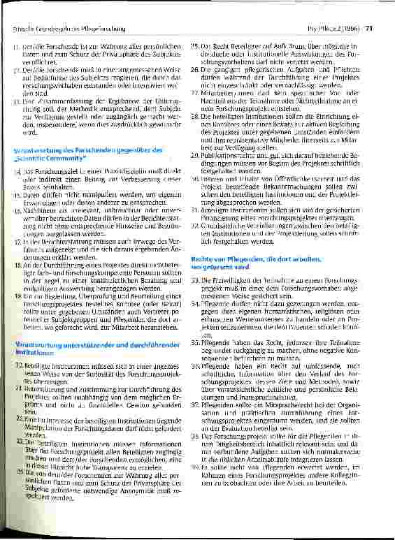 Vorschauseite 2: Ethische Grundregeln der Pflegeforschung