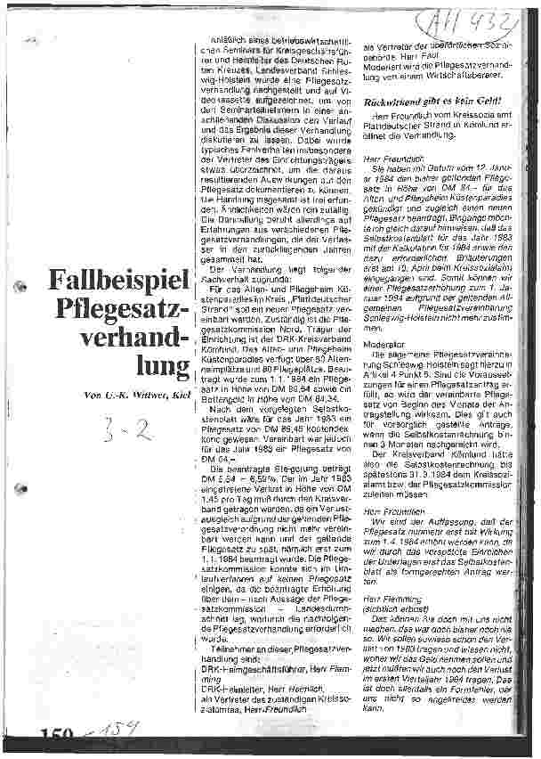 Vorschauseite 1: Fallbeispiel Pflegesatzverhandlung