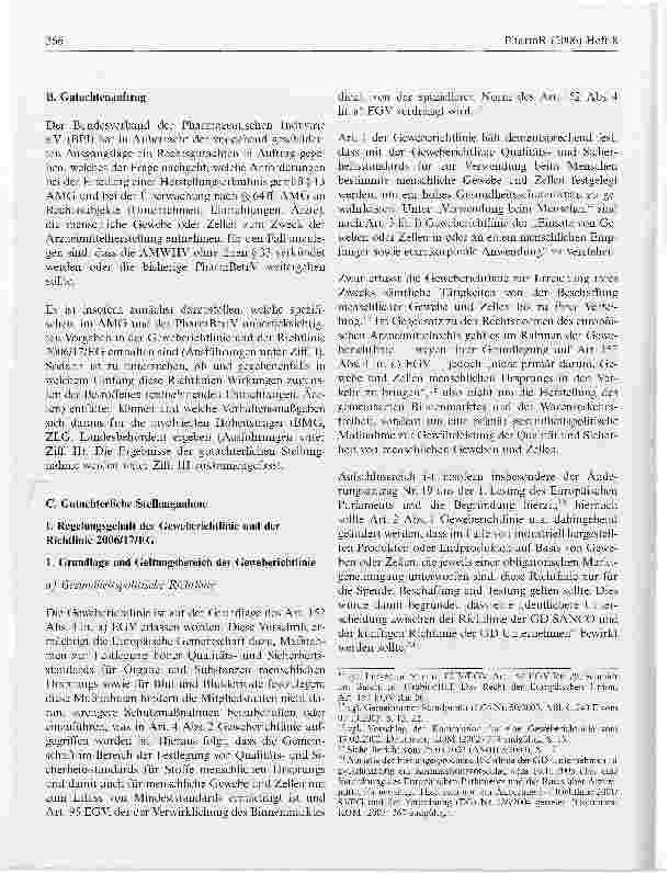 Vorschauseite 4: Verhältnis der Richtlinien 2004/23/EG und 2006/17/EGgegenüber abweichenden Anforderungen der §§ 13 ff. AMG und der PharmBetrV/AMWHV für Stellen, die menschliche Gewebe oder Zellen…