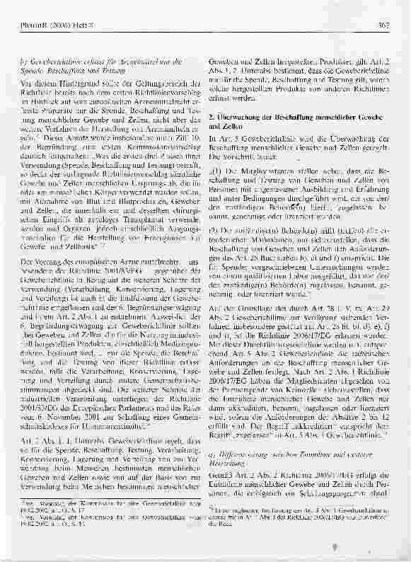 Vorschauseite 5: Verhältnis der Richtlinien 2004/23/EG und 2006/17/EGgegenüber abweichenden Anforderungen der §§ 13 ff. AMG und der PharmBetrV/AMWHV für Stellen, die menschliche Gewebe oder Zellen…