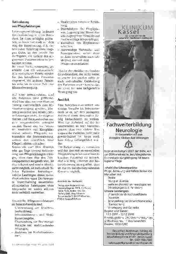 Vorschauseite 4: Intensivpflege - Rationierung? - Nein danke!