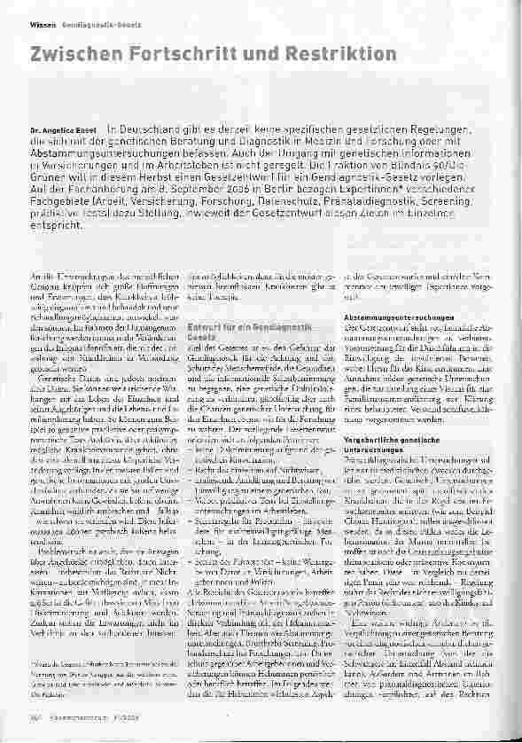 Vorschauseite 1: Zwischen Fortschritt und Restriktion